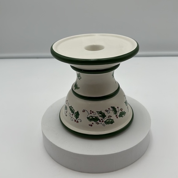 Holly Holiday Candle Holder Pillar or Taper - Picture 4 of 16